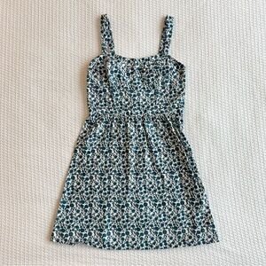 LOFT blue and white floral print sleeveless sundress